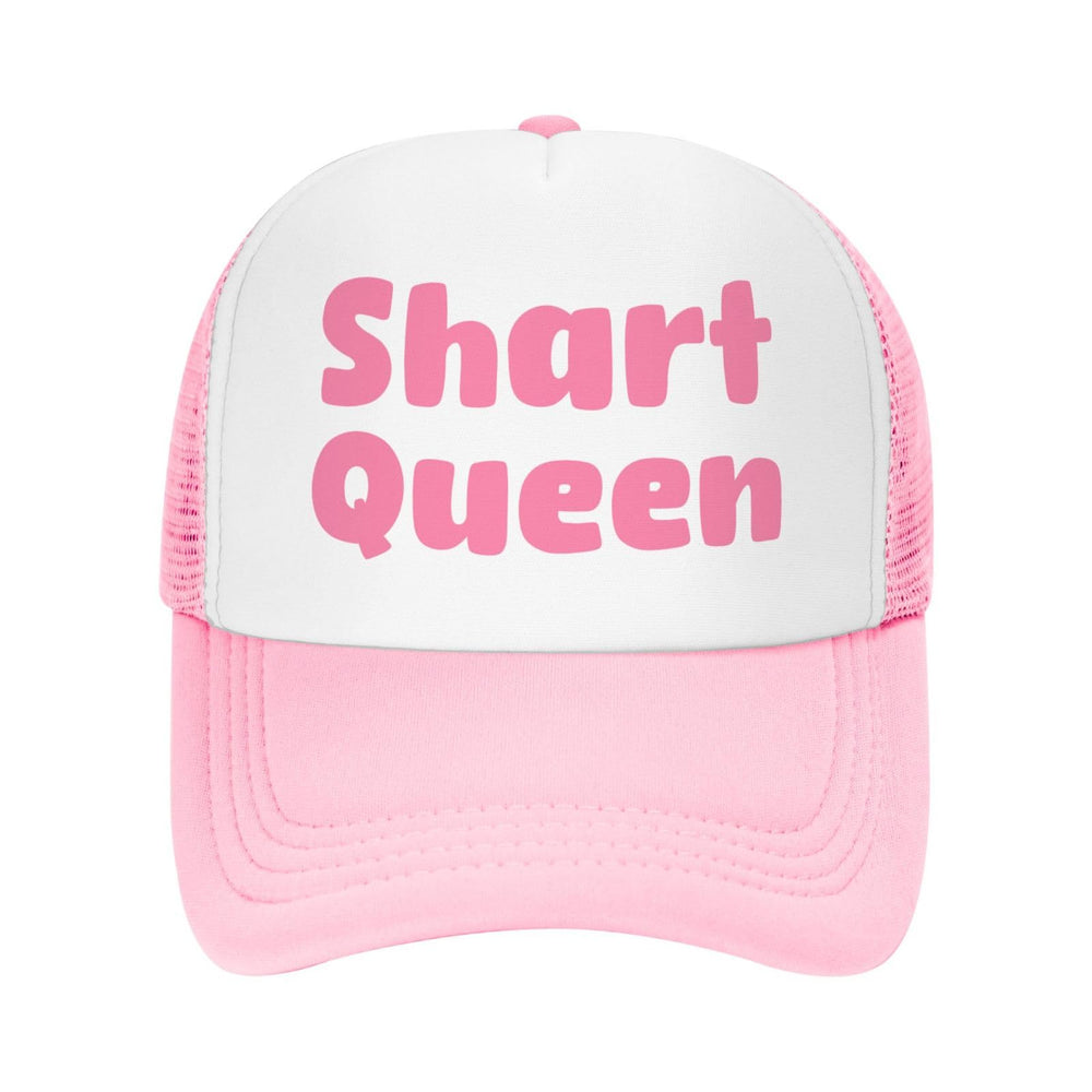 Ckajuoau Shart Queen pink trucker hat, front view, adds casual style and sun protection.