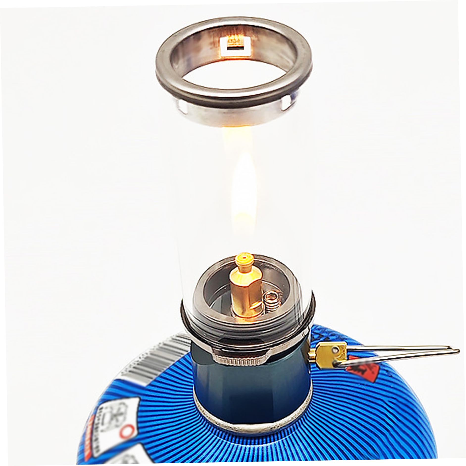 Adjustable valve on Ckuakiwu gas lantern for customizable brightness