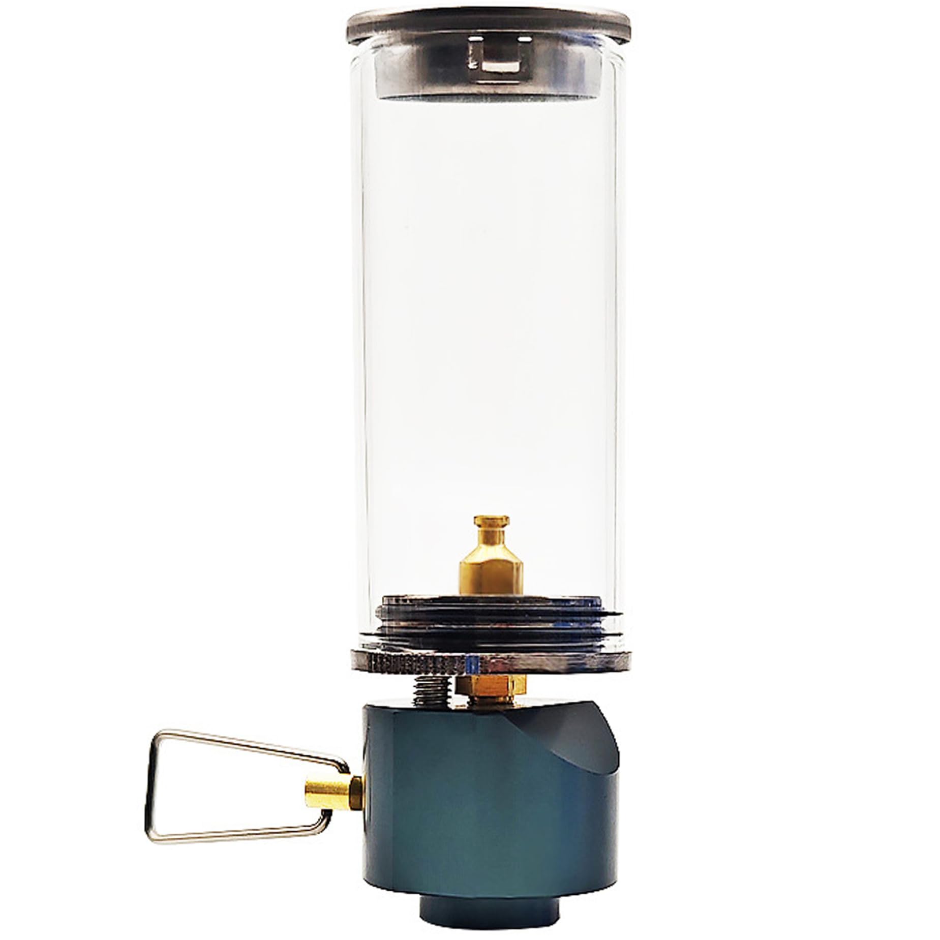 Ckuakiwu gas lantern emitting a dreamy glow at a campsite