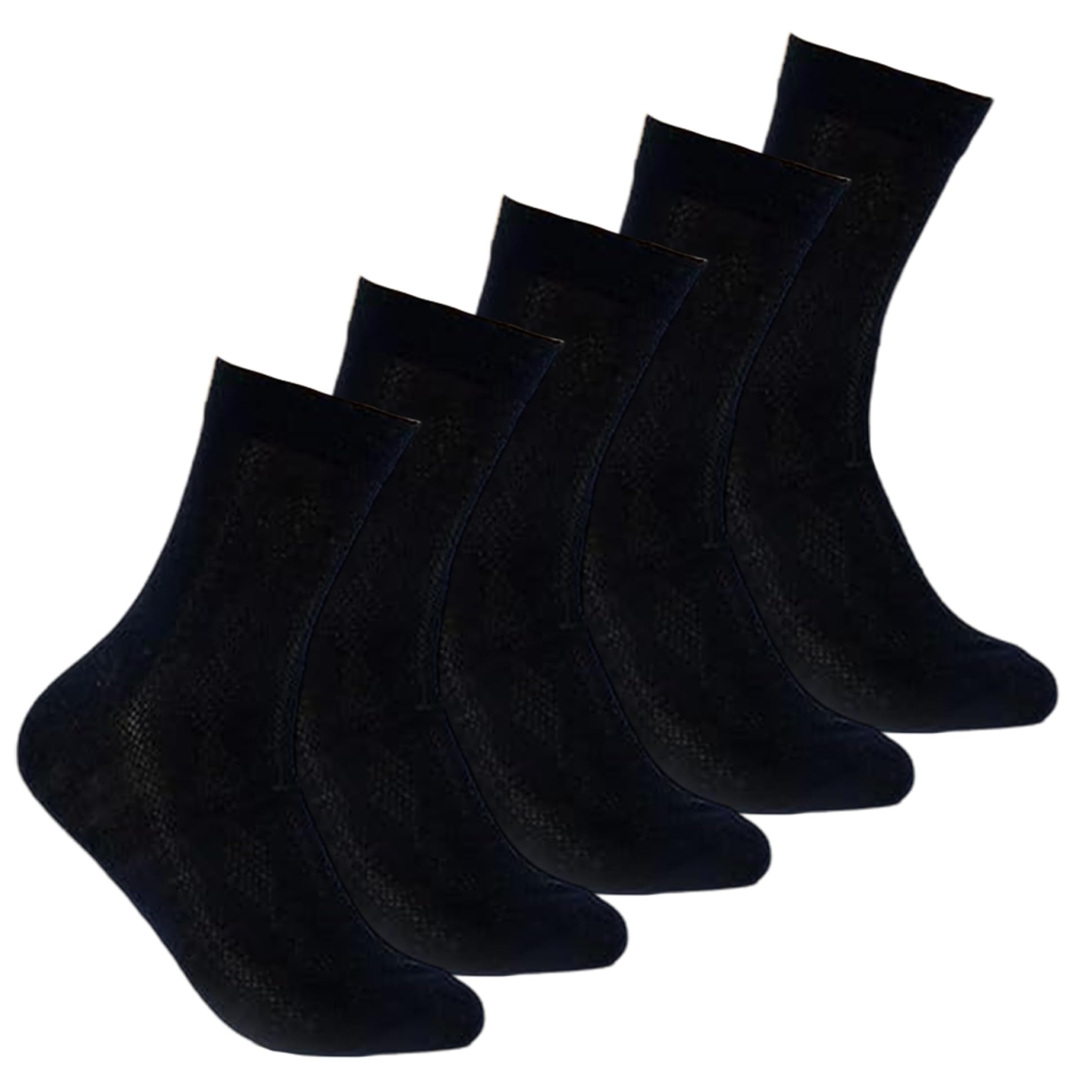 Ckuakiwu linen socks pack front view, breathable mesh-knit for daily comfort.