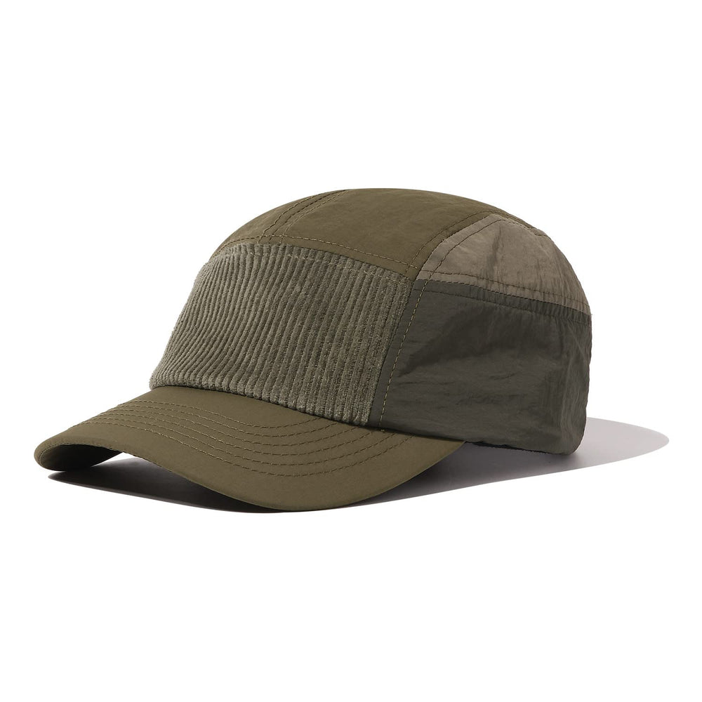 Clakllie 5-panel waterproof cap with green color and corduroy front panel