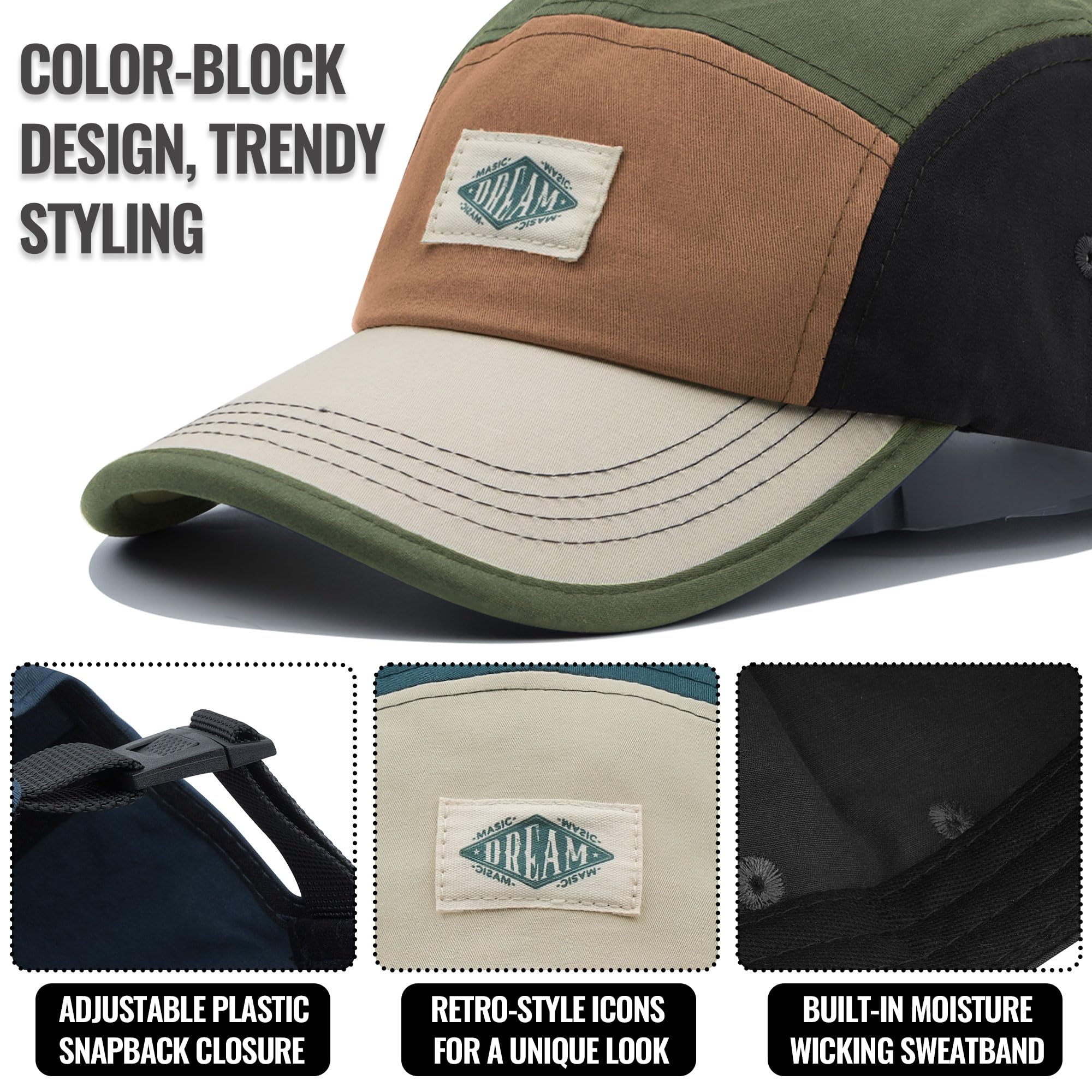 Thick Curved Brim with Logo Detail