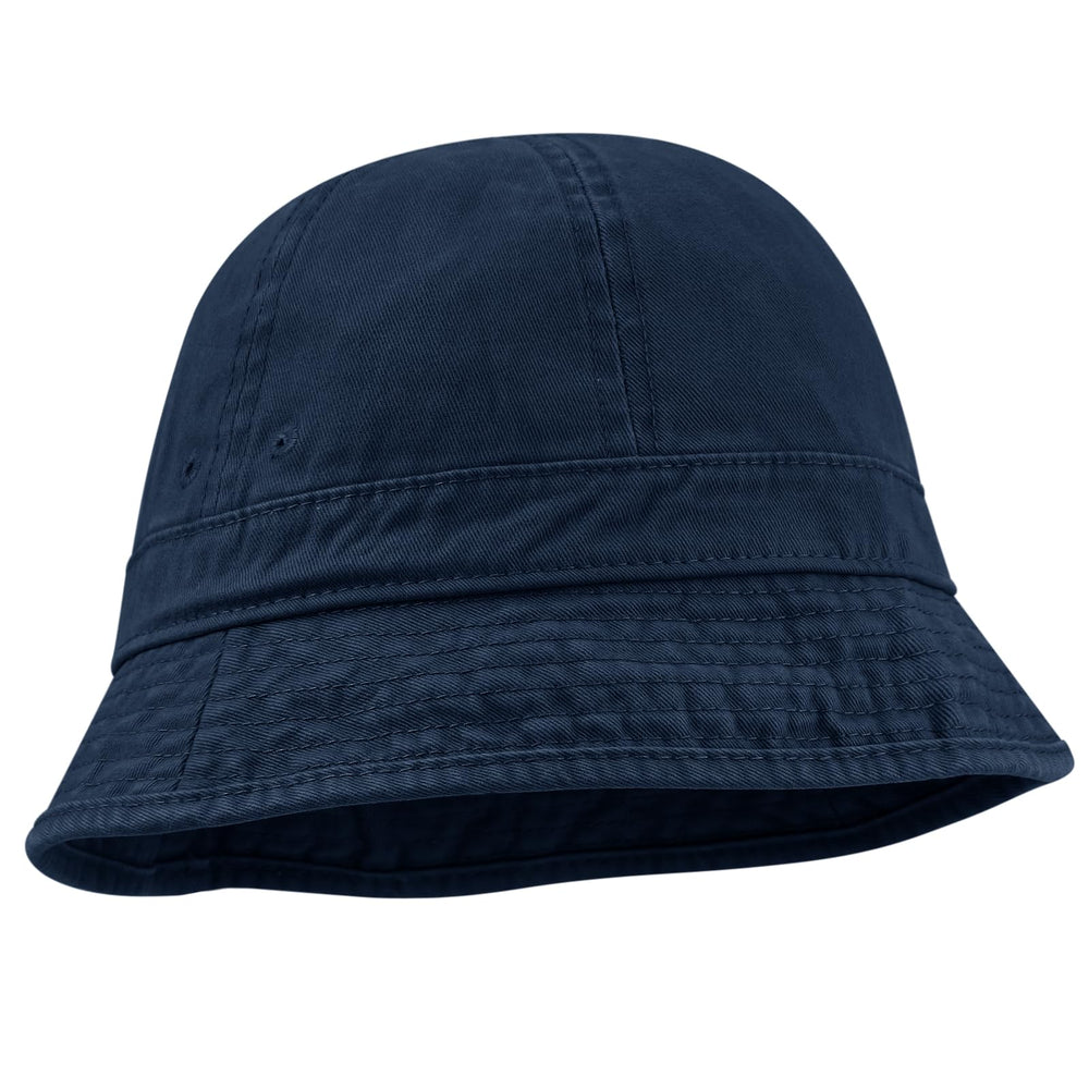 Embroidered side detail on blue hat