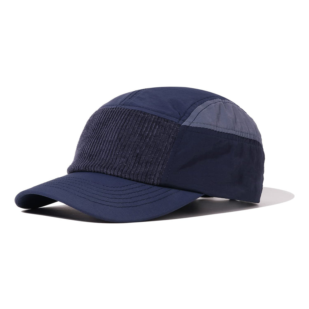 Clakllie waterproof 5-panel cap navy blue on model