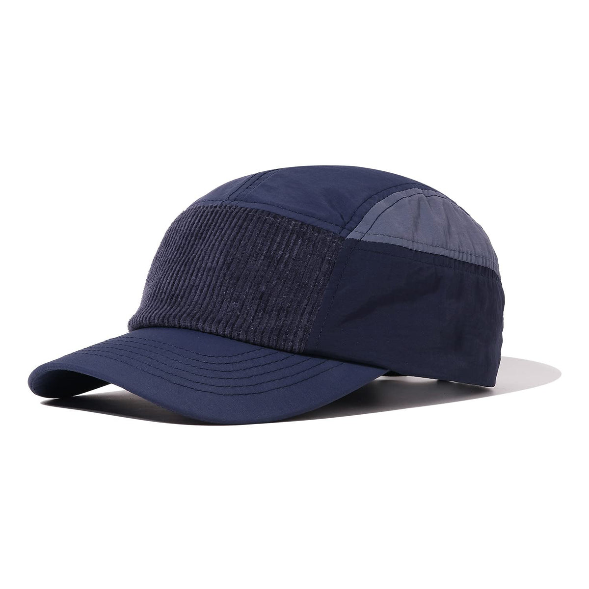 Clakllie waterproof 5-panel cap navy blue on model
