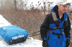 CLAM 8427 sled pulling harness in black enables effortless ice shelter repositioning