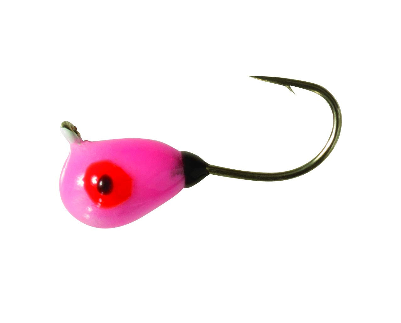 CLAM Drop Jig XL Glow Red with large hook for improved penetration and jigging appeal.