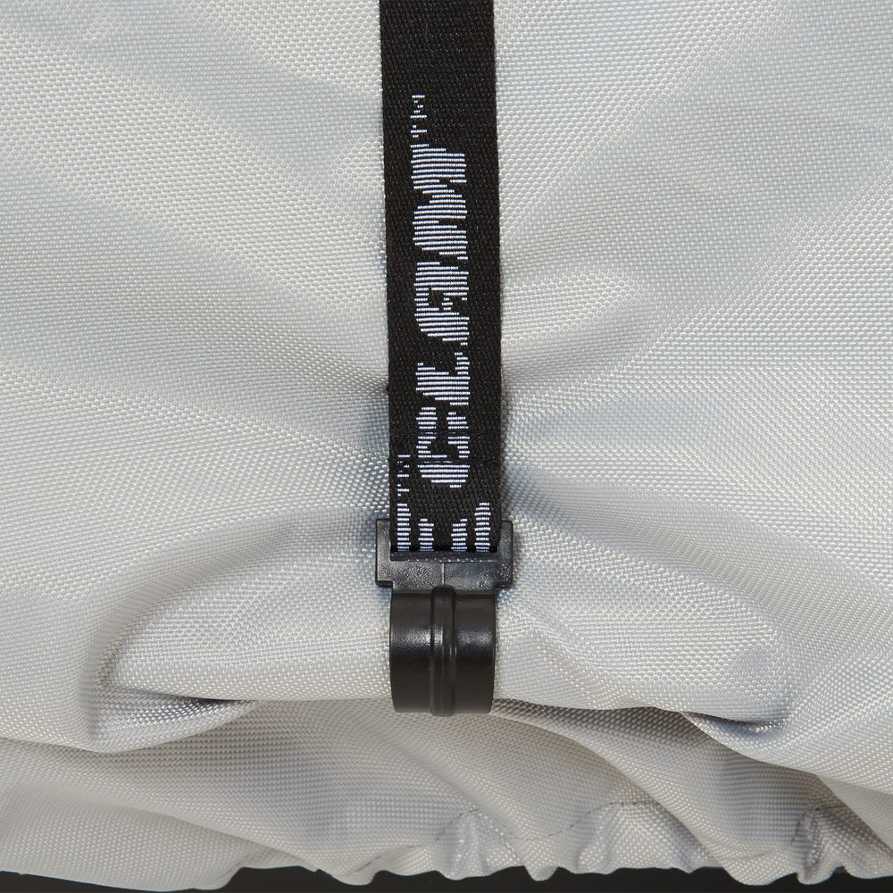 CLAM Fish Trap Deluxe Travel Cover 12593 fit-x200-x400 demonstrates secure fit.
