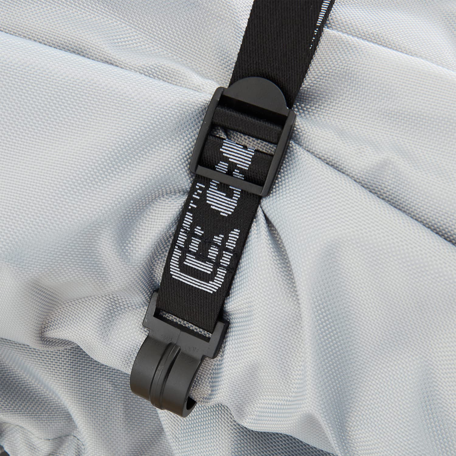 CLAM Fish Trap Deluxe Travel Cover 12593 secure-attachment shows stability on rough terrain.