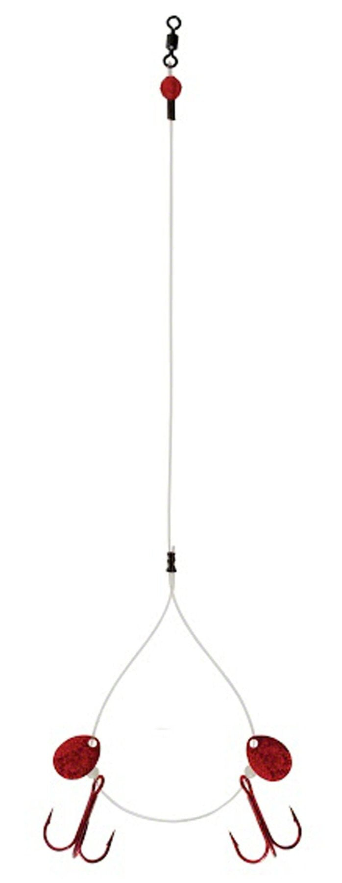CLAM Fluoro Big Tooth Rig 110694 Shiner Red, ideal for ice fishing.