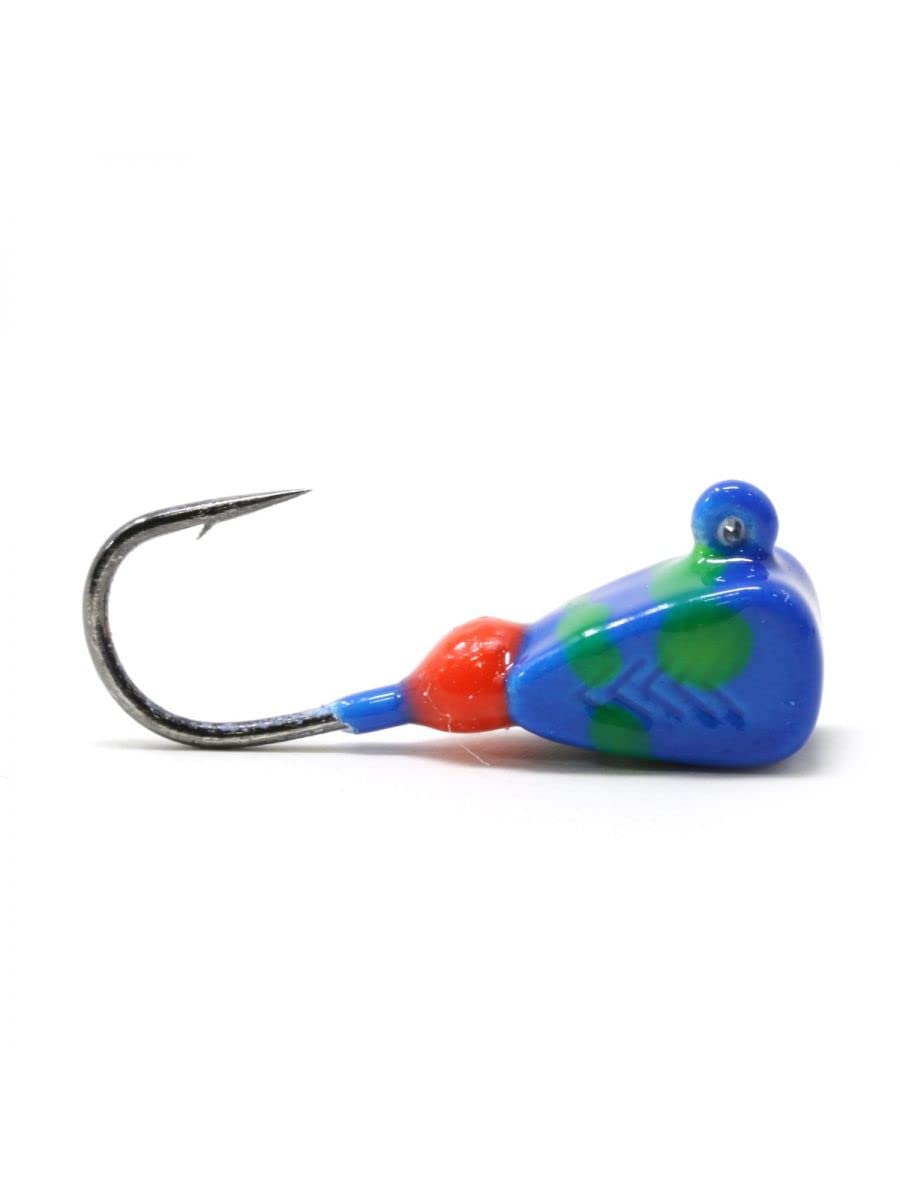 CLAM Genz Drop-Kick jig blue lime swirl for precise cadence and strong hookups