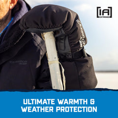 CLAM IceArmor Extreme Mitts back view displaying durable exterior protection