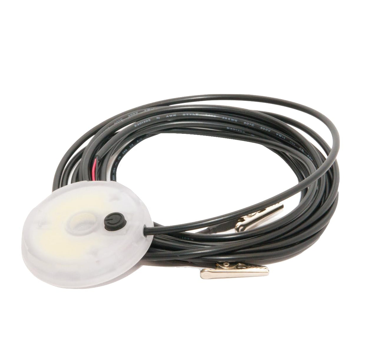CLAM LED Hub Light illuminates the ice shelter interior for clear visibility