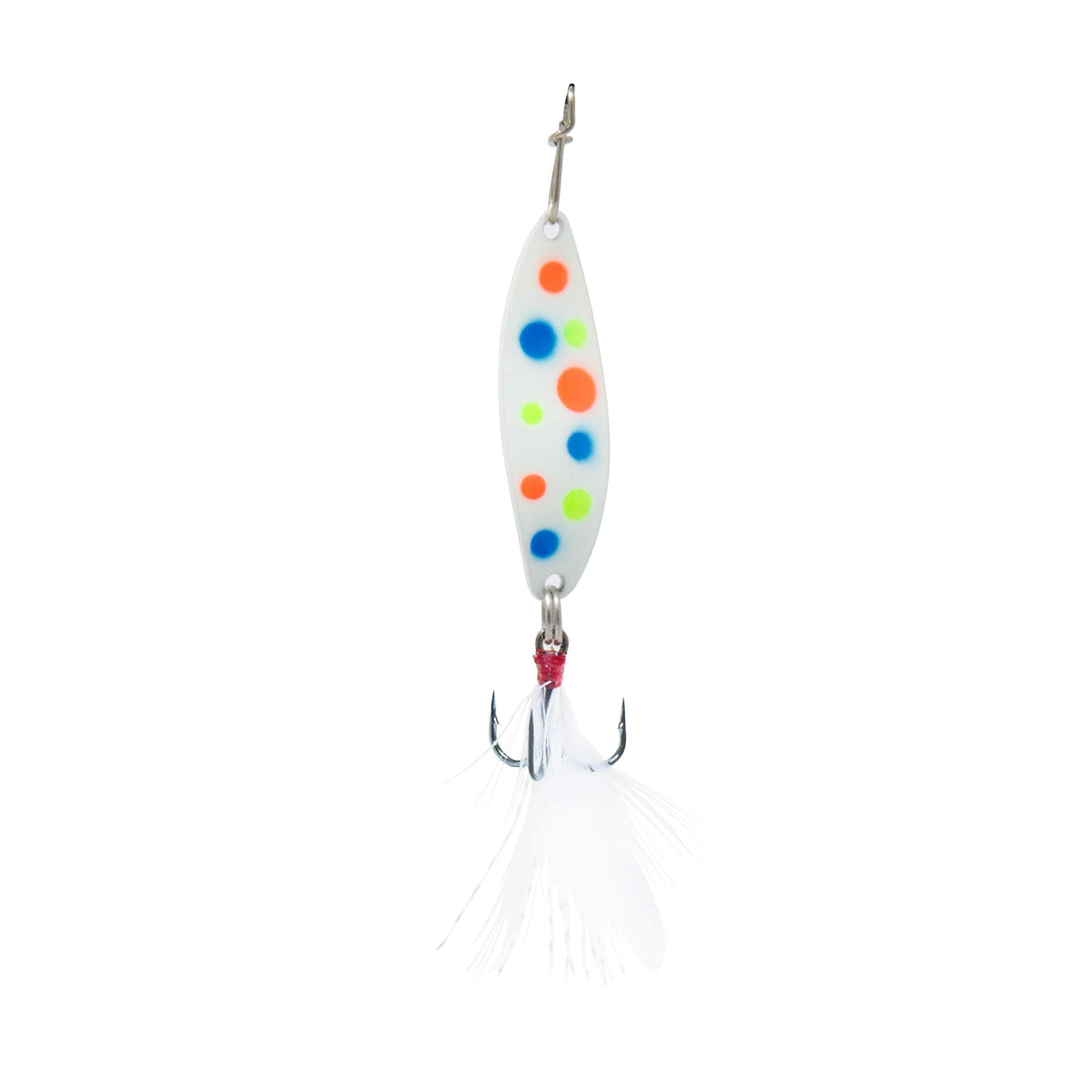 CLAM Leech Flutter Spoon Kit Size 12 with Glow Wonderbread colors for versatile freshwater jigging.