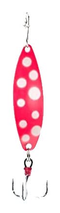 CLAM Panfish Leech Flutter Spoon Glow Wonderbread for ice fishing visibility