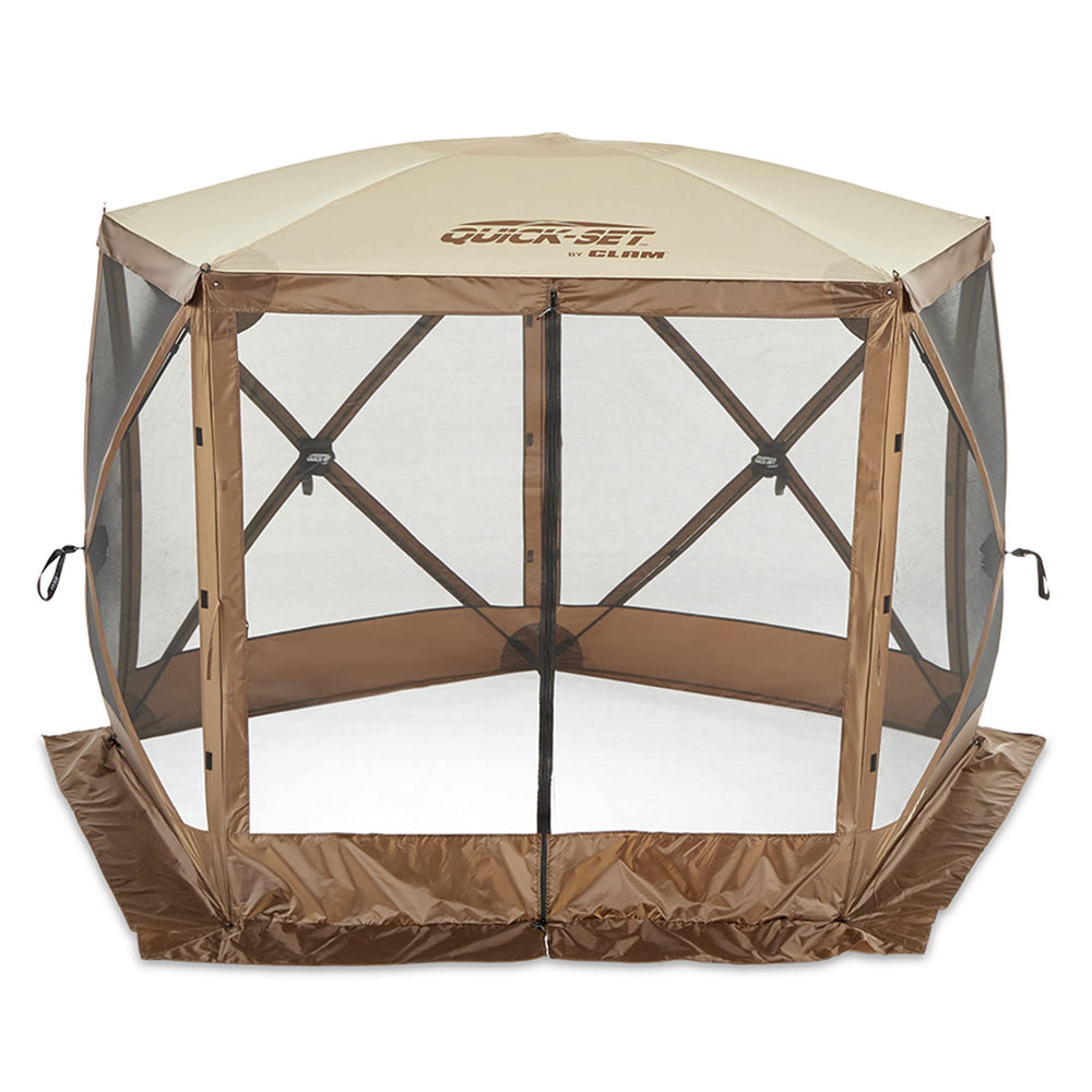CLAM Pop Up Screen Tent 9x9 mesh windows vent while blocking bugs.