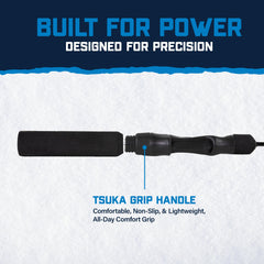 CLAM Predator 42in rod with EVA handle for comfortable all-day grip.