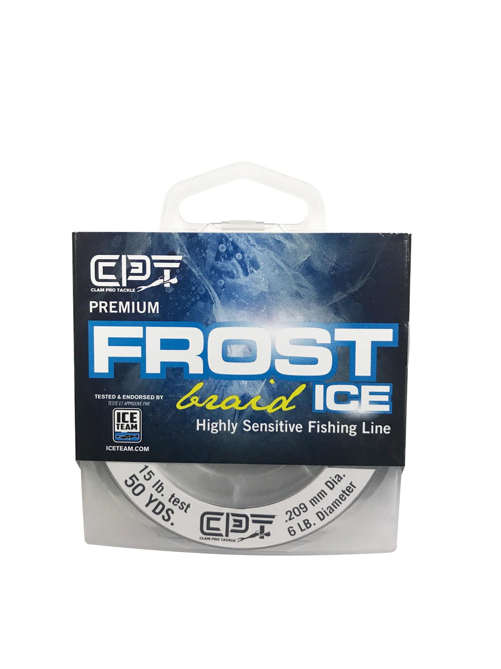 CLAM Frost Line Braid hi-vis yellow aids bite detection for ice fishing