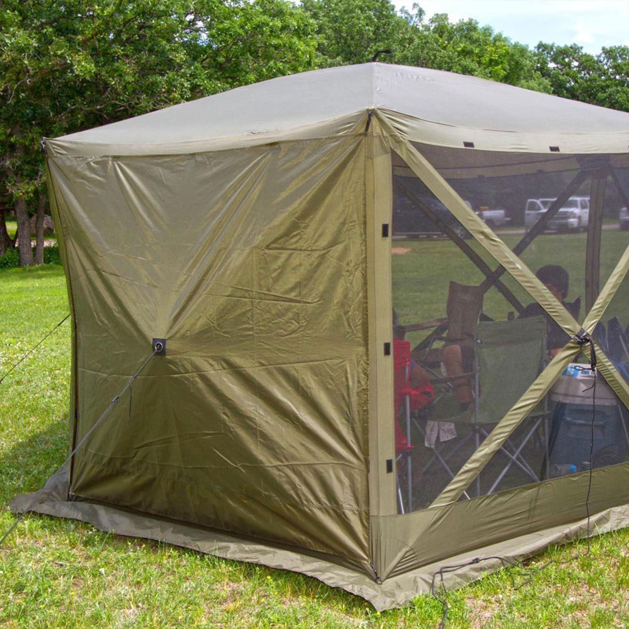 CLAM Quick-Set wind and sun panels durable fabric close-up for outdoor use