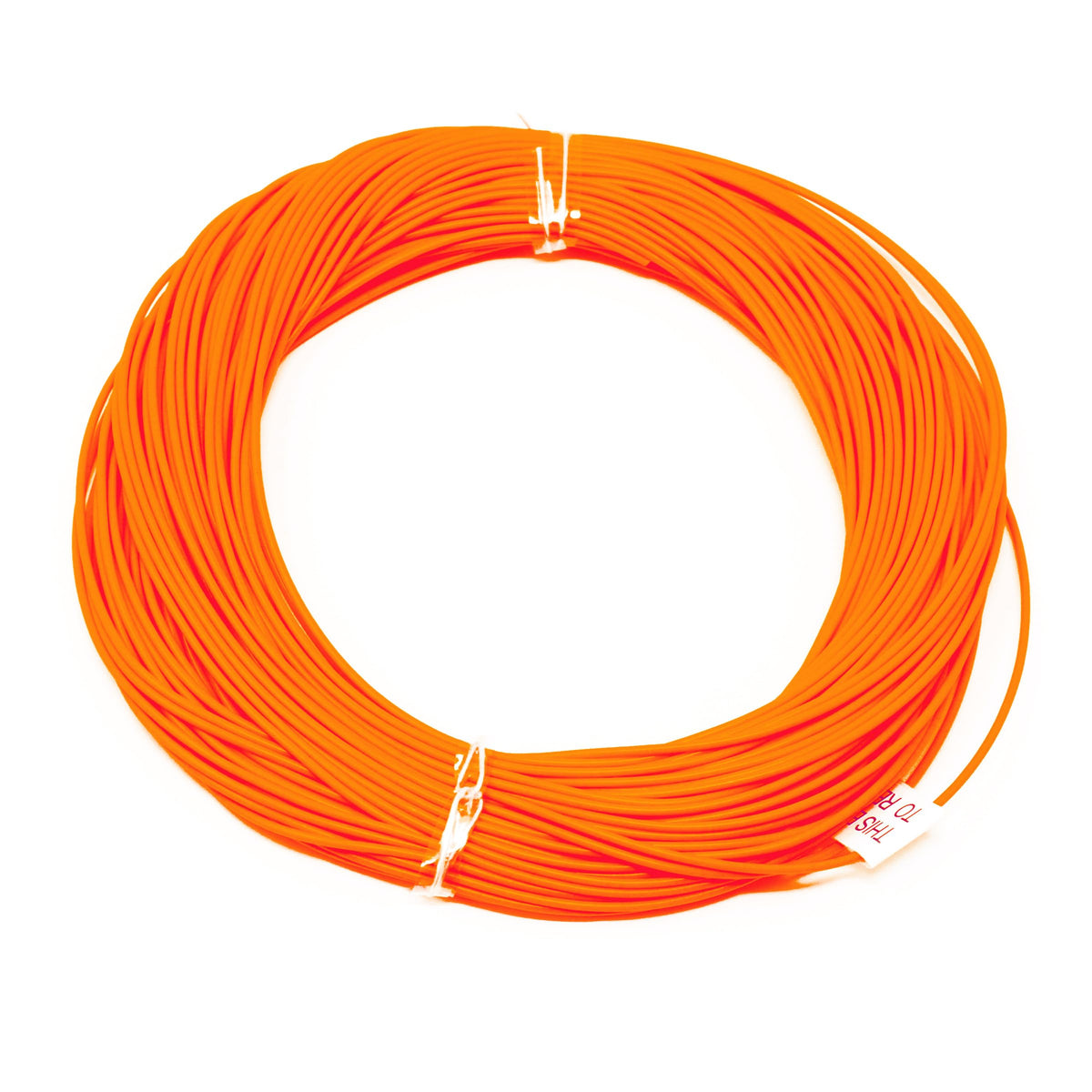 CLAM Rattle Reel Line orange 75ft for smooth spool-off and precise vertical presentation