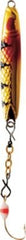 CLAM Speed Spoon 1/8 Oz Size 8S in Gold Tiger for precise ice fishing jigging and lure action.