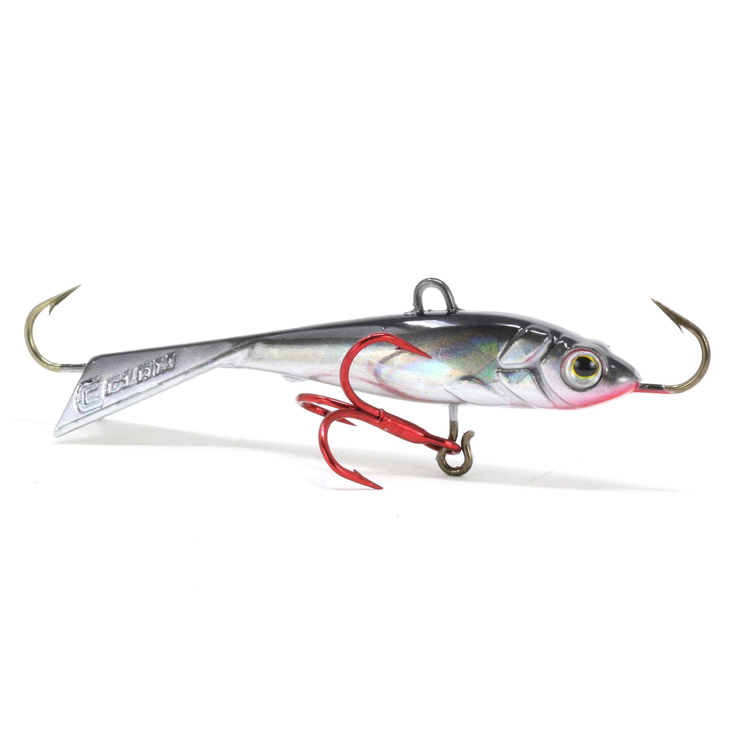 CLAM Tikka Mino front view shows balanced profile for vertical presentation and steady swims