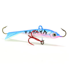 CLAM Tikka Mino UV glow Rainbow Tiger lure highlighting deep-water attraction