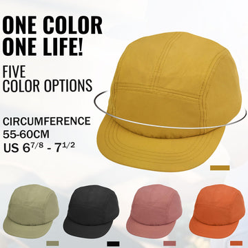 Model wearing CLAPE 5 Panel Hat during outdoor activity
