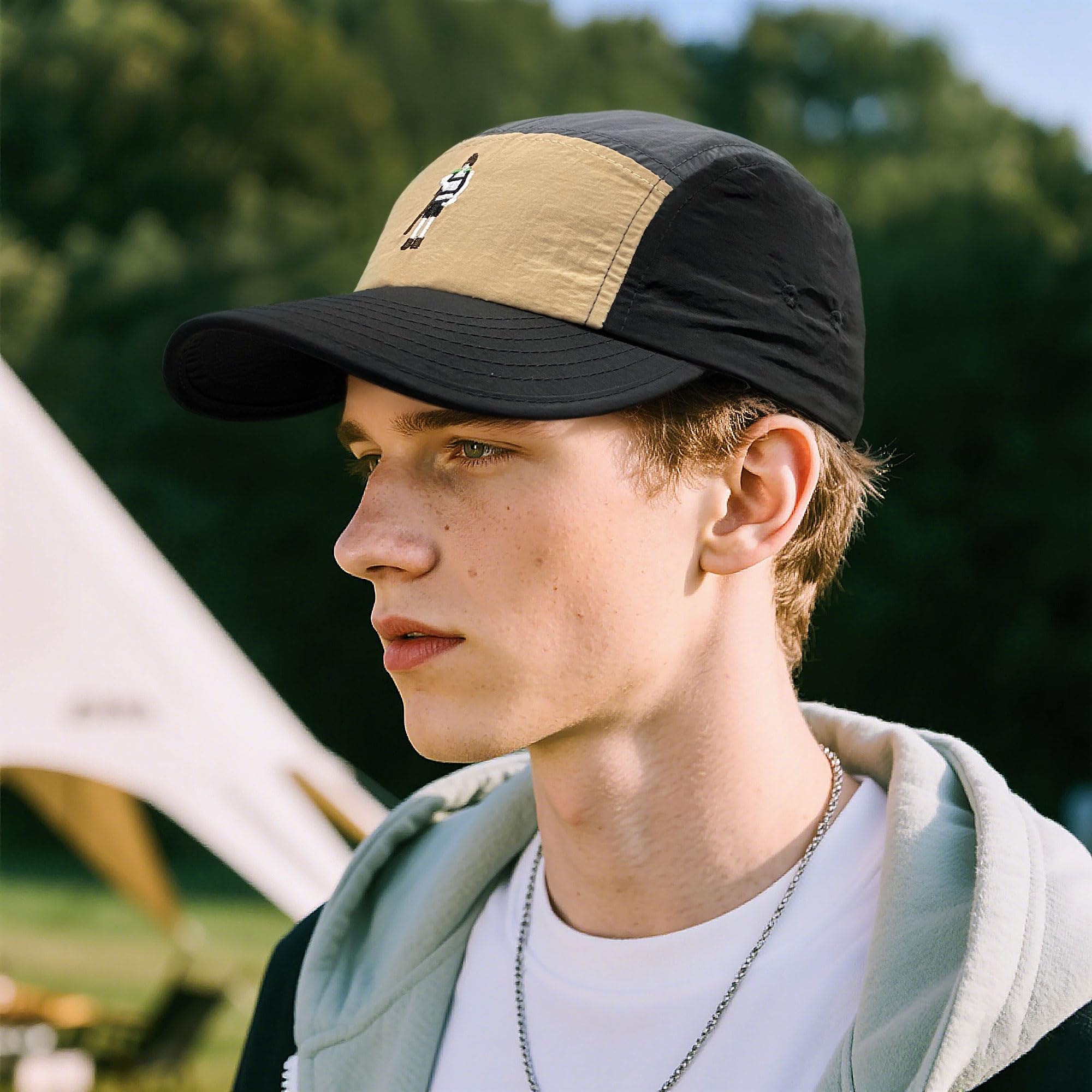 Color-block design of CLAPE 5-panel cap