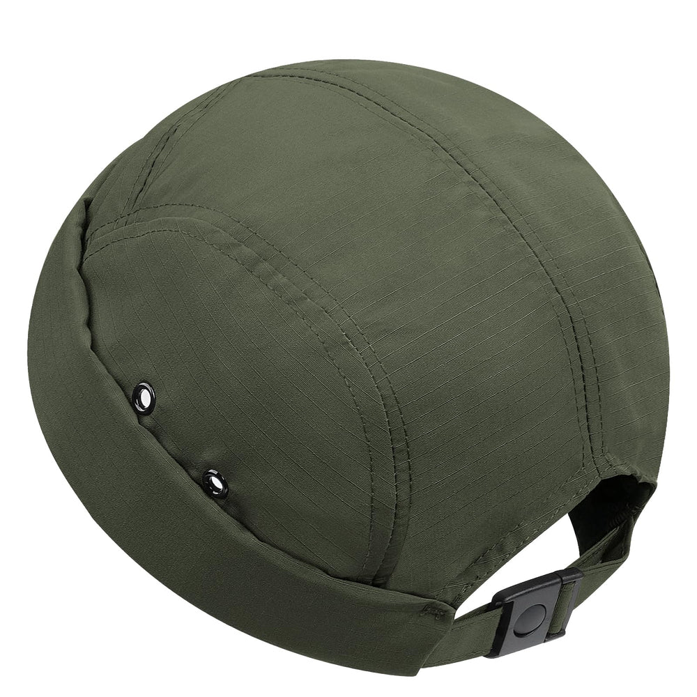 Front view of CLAPE Brimless Cap for Men in black lightweight nylon