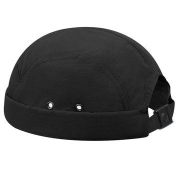 Back view with adjustable snapback buckle