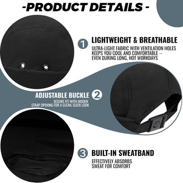 No-brim design showcased on the cap