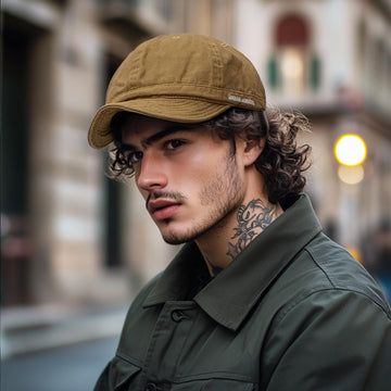 Side profile of CLAPE DY06 Khaki cap showing adjustable strap
