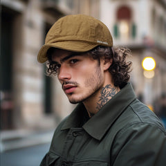 Side profile of CLAPE DY06 Khaki cap showing adjustable strap