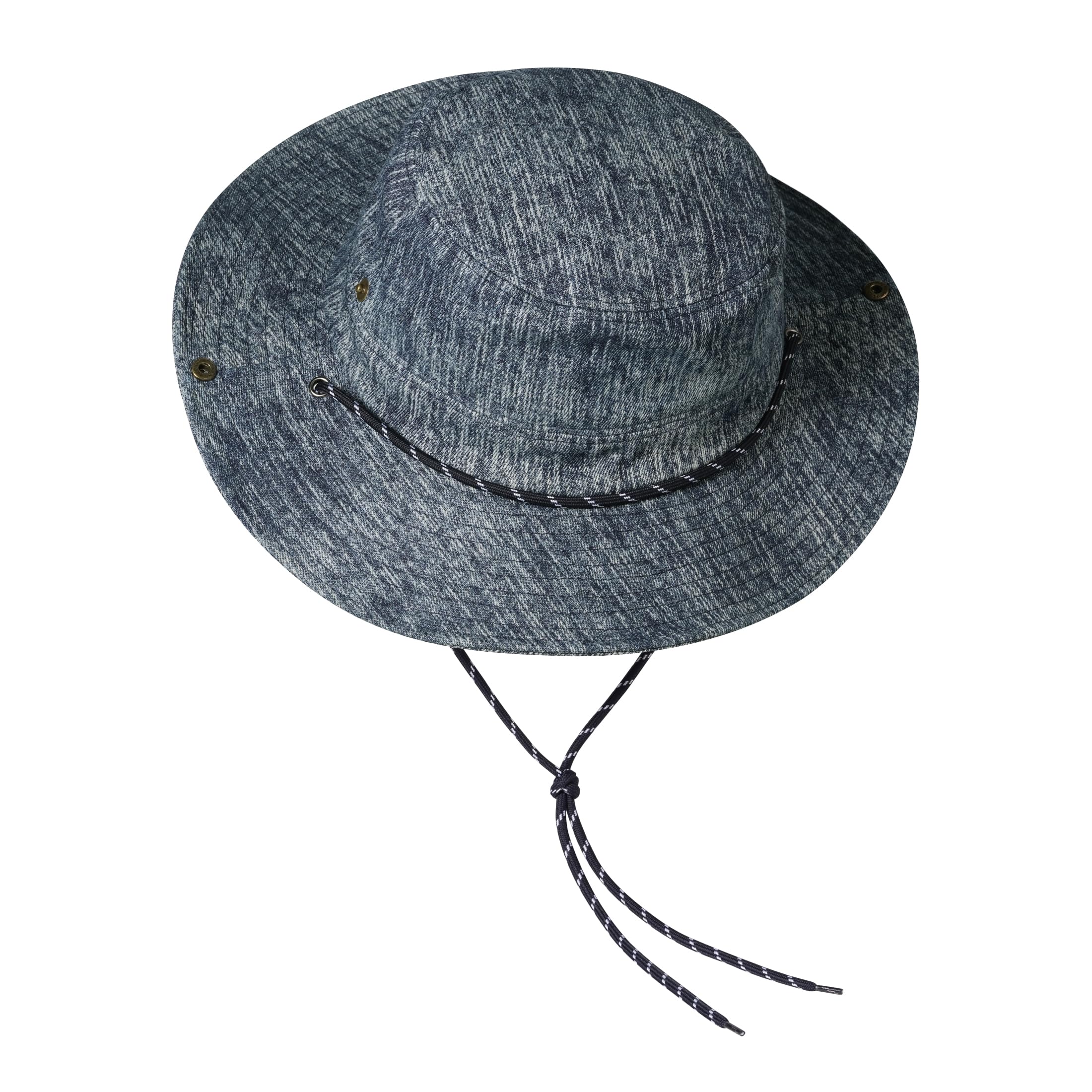Folded-packable denim cotton bucket hat for travel