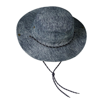 Folded-packable denim cotton bucket hat for travel