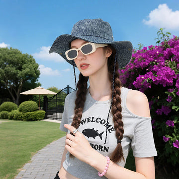 Wide brim providing sun protection for face and neck