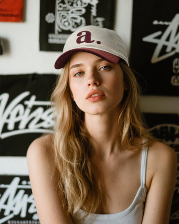 Close-up of embroidery detail on CLAPE cap
