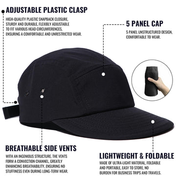 Hat folded flat for packing - travel friendly