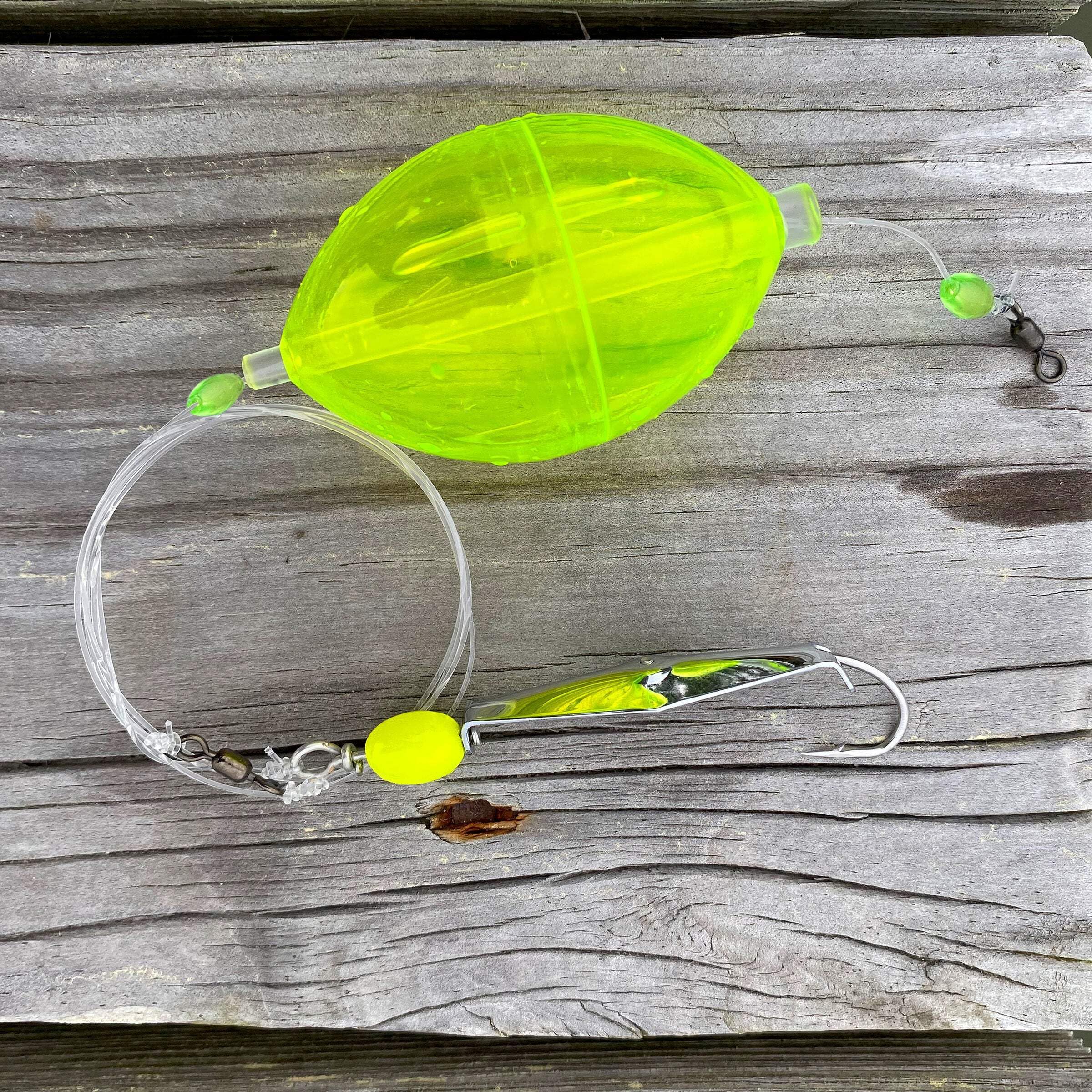 Clarkspoon Bubble Buster rig includes 40lb monofilament leader for durability.