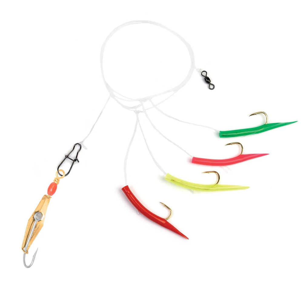 Clarkspoon Mackerel Tree Rig MT-00RBMG with gold spoon attracts Spanish mackerel.