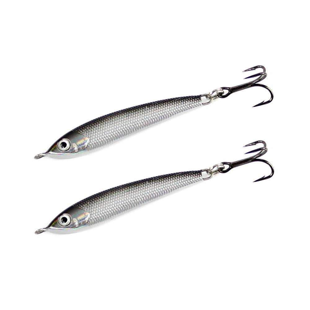 Clarkspoon Minnow Jig captures bluefish and albacore with lifelike minnow profile.