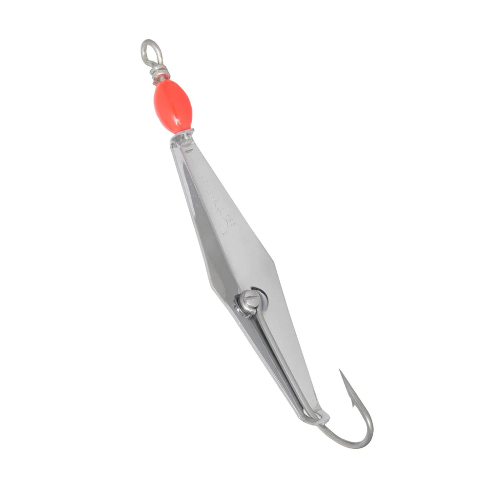 Clarkspoon Original 4-RBMS chrome front view; ideal for fast trolling and saltwater casting.