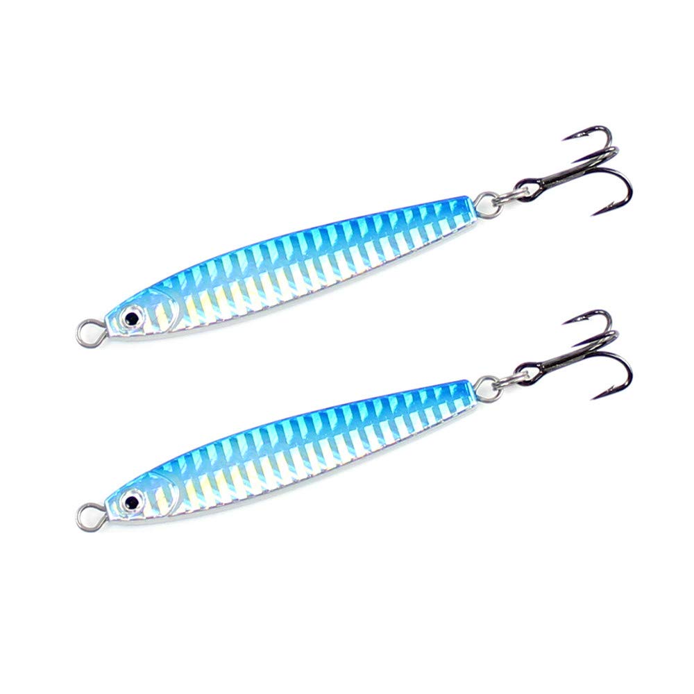 Clarkspoon Stick Jig 2 Pack in blue-silver, ideal for versatile casting and targeting bonito, albie, and bluefish
