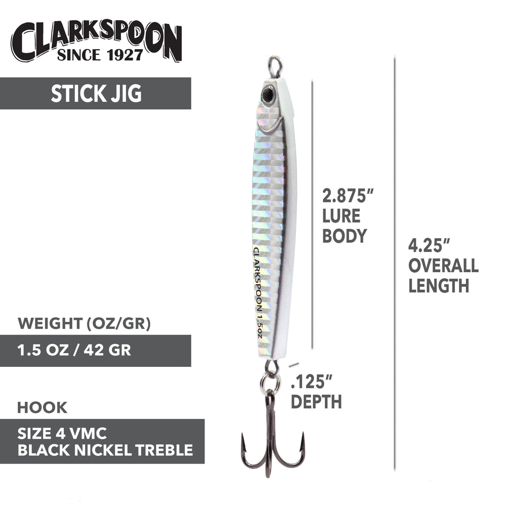 Clarkspoon Stick Jig used for casting at bonito, albacore, and similar species.