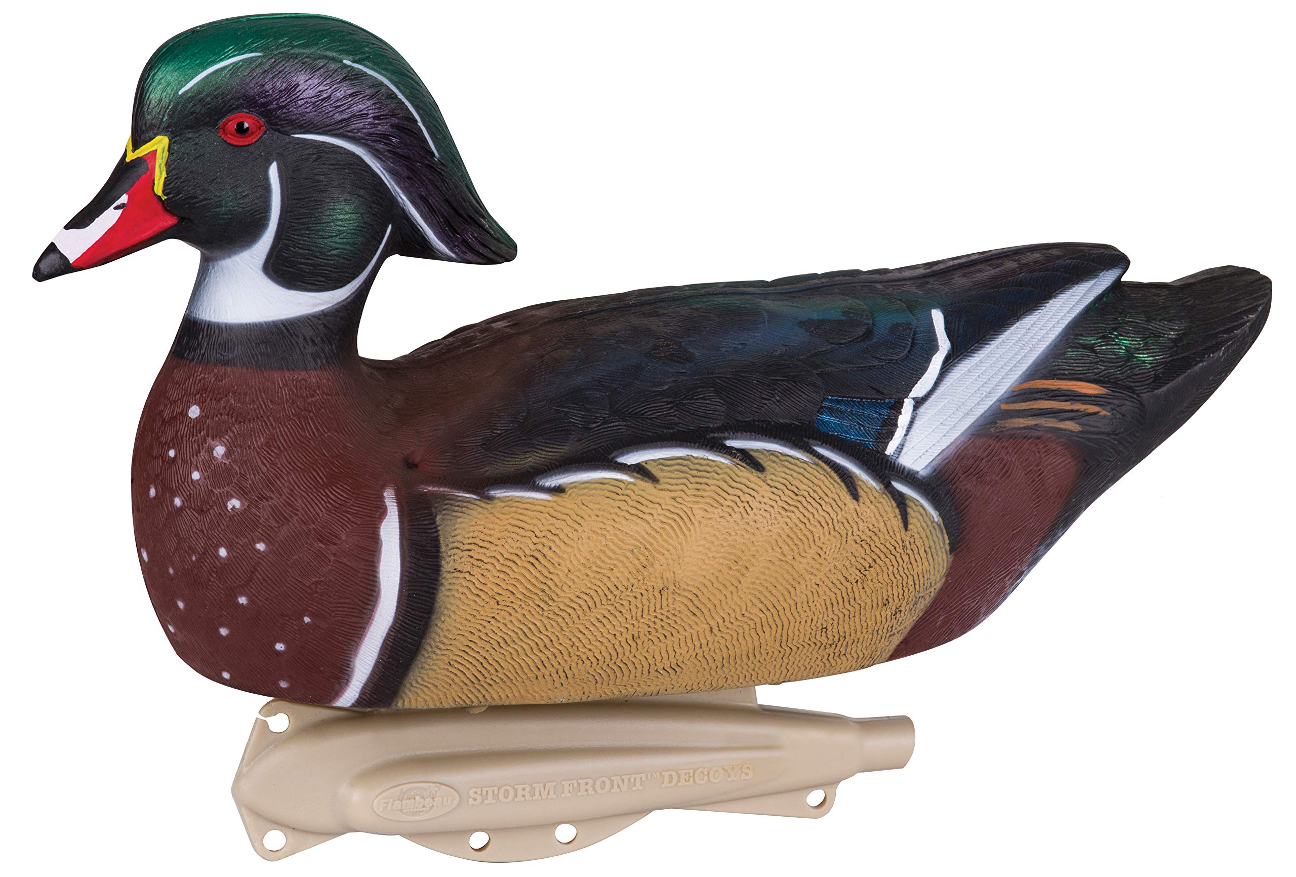 Assorted six-pack wood duck decoys in classic floaters posture