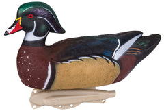 Assorted six-pack wood duck decoys in classic floaters posture