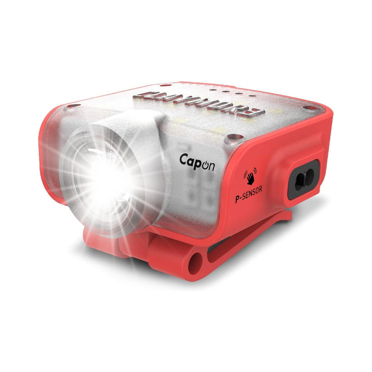 Claymore Capon 80C headlamp worn on cap for hands-free illumination