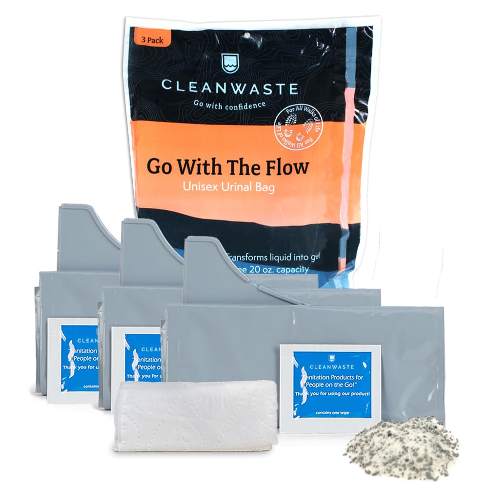 Cleanwaste Go with The Flow bag showing wide opening and leak-proof valve.