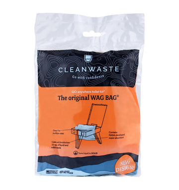 Cleanwaste Original WAG Bag boating and travel use scenario showing portability.
